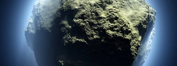 Asteroid Pędzi Przez Kosmos — Zdjęcie stockowe