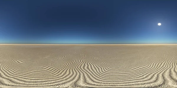 Sfäriska 360 Grader Sömlös Panorama Med Platt Sandig Öken Landskap — Stockfoto