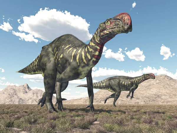 Dinosaur Altirhinus Ландшафті — стокове фото