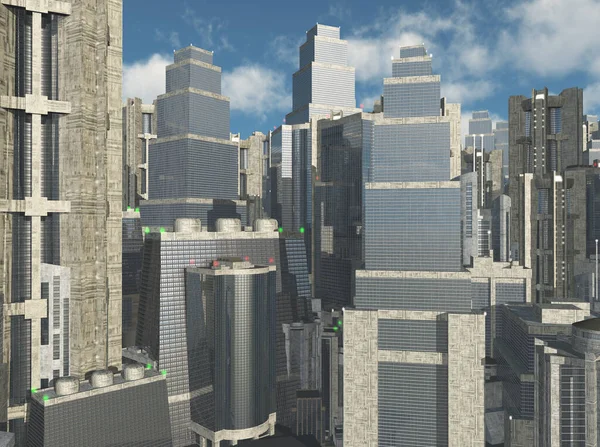 Big City Futuristic Buildings — Stock Photo, Image