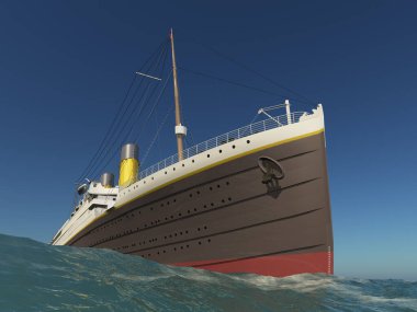Açık denizlerdeki tarihi yolcu gemisi RMS Titanic.
