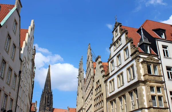Hausfassade Der Historischen Innenstadt Von Münster lizenzfreie Stockbilder