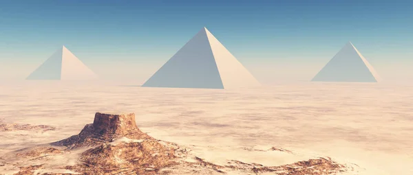 エジプトのピラミッドと青空 — ストック写真