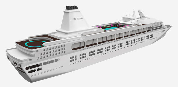 Cruise ship isolated on white background