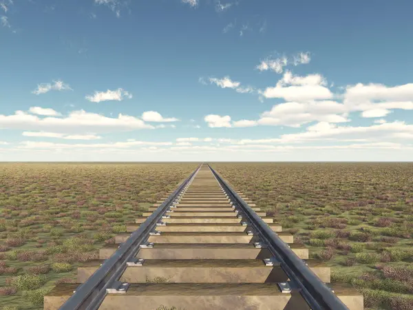Järnvägsspår Ett Landskap Stockbild