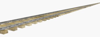 Demiryolu hattı beyaz arkaplanda izole edildi