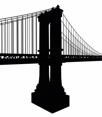 New York 'taki Manhattan Köprüsü' nde Siluet