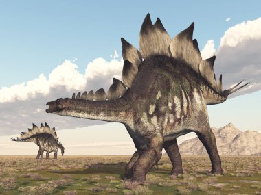 Dinozor Stegosaurus manzarada