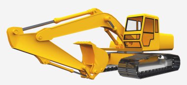 İzlenen kazıcı beyaz arkaplanda izole edildi