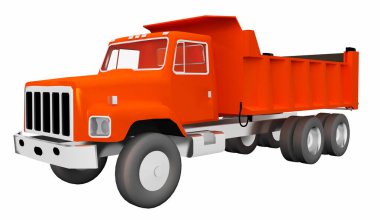 Dump truck isolated on white background clipart