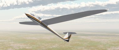 Manzara üzerinde planör