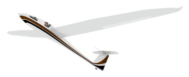 Planör beyaz arkaplanda izole edildi