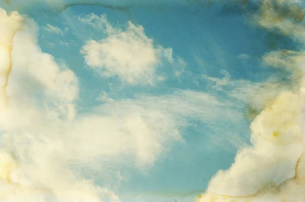 Vintage Zázemí Modrou Oblohu Mraky — Stock fotografie