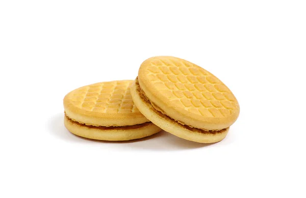 Stapels Van Cookies Witte Achtergrond — Stockfoto
