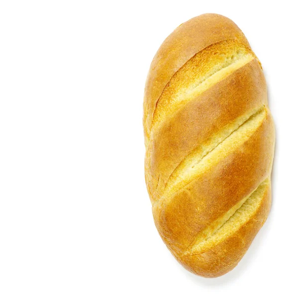白色背景上的一块面包 — 图库照片