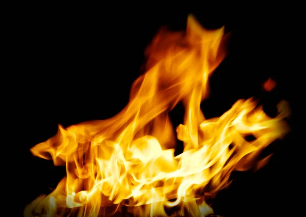 Fire Isolated Black — Stock Photo, Image