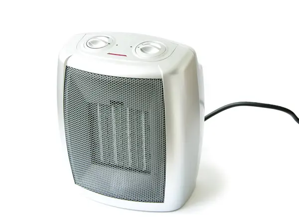 孤立在白色背景上的小型便携式电加热器 — 图库照片