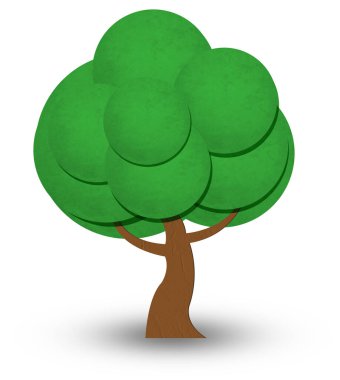  Beyaz arkaplanda ağaç simgesi izole edildi