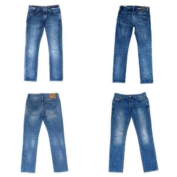 Blå Jeans Isolerad Vitt — Stockfoto