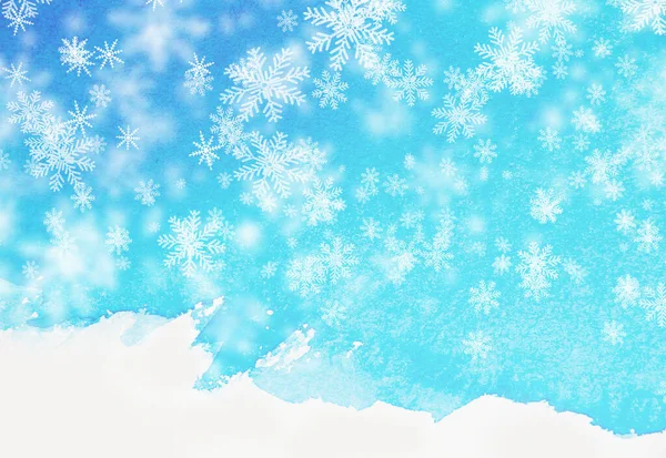 Blauer Hintergrund Von Schneeflocken — Stockfoto