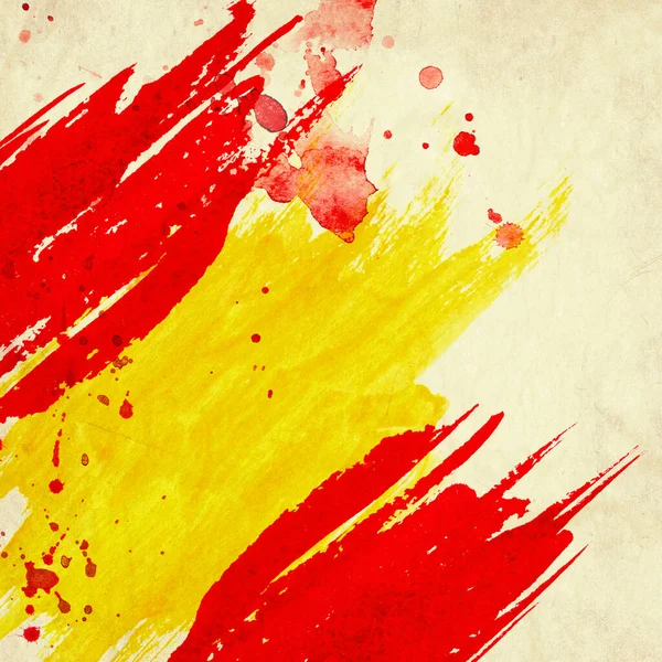 Grunge Achtergrond Kleuren Van Spaanse Vlag — Stockfoto