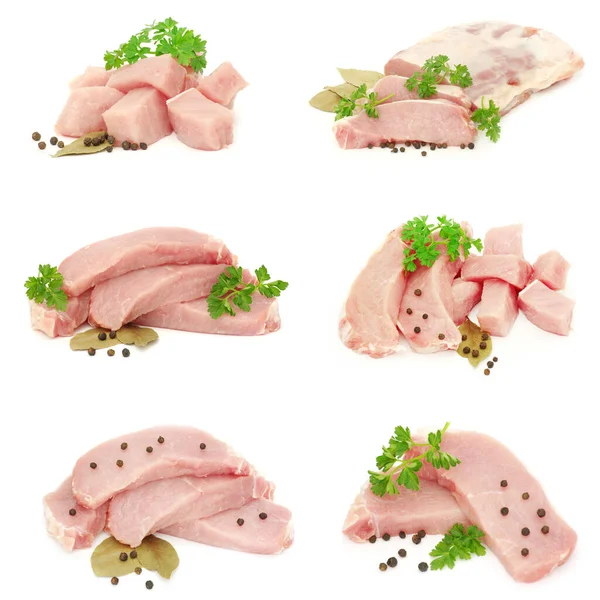 Meat Collection White — Stock Photo, Image