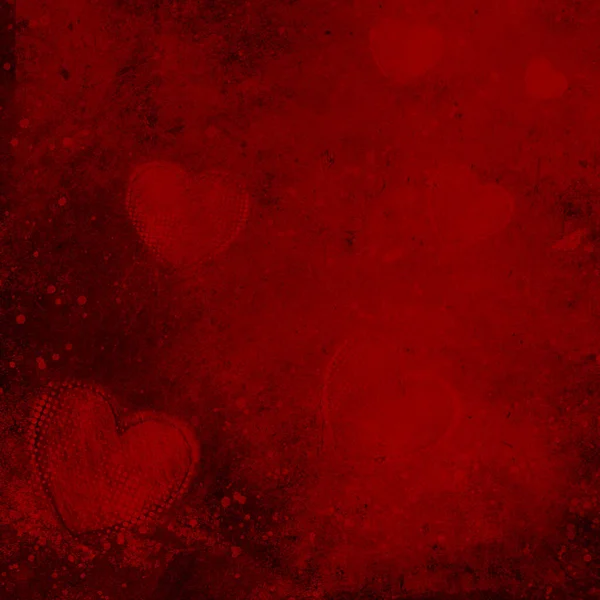 Fondo Rojo Con Corazones Para San Valentín —  Fotos de Stock