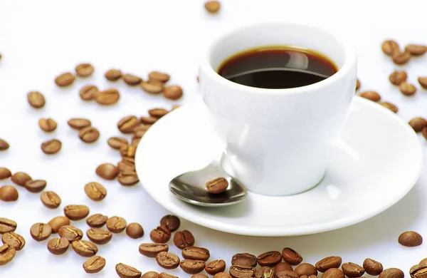 Kopje Koffie Geïsoleerd Witte Achtergrond — Stockfoto