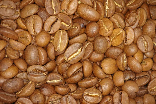 Brown Background Coffee Grains — Stock Photo, Image