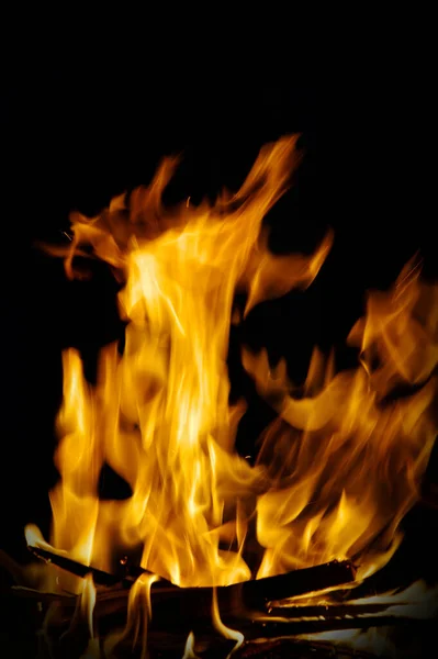 Fire Isolated Black — Stock Photo, Image