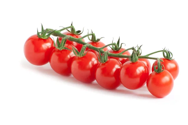 Pomidory Wiśniowe Izolowane Białym — Zdjęcie stockowe