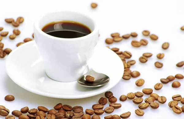 Šálek Kávy Izolovaných Bílém Pozadí — Stock fotografie