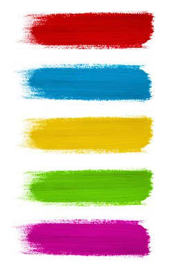 beyaz üzerine renkli boya vuruşları