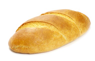 Beyaz arka planda bir somun ekmek