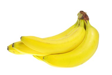 Beyaz arkaplanda izole edilmiş muz sürüsü