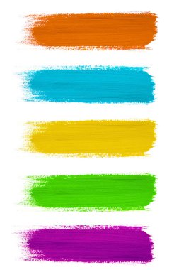 beyaz üzerine renkli boya vuruşları