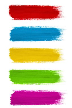 beyaz üzerine renkli boya vuruşları