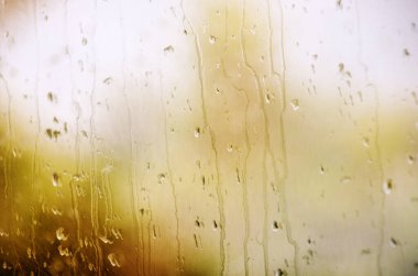Sonbahar cam penceresi yağmur damlaları, arkaplan