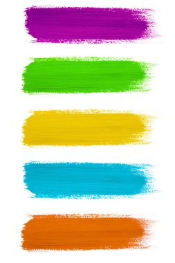 beyaz üzerine renkli boya vuruşları