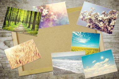 eski kağıt ve fotoğraf çerçevesi