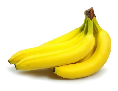 Beyaz arkaplanda izole edilmiş muz sürüsü