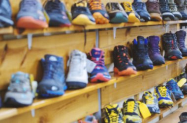 Shoes store interior blur abstract background