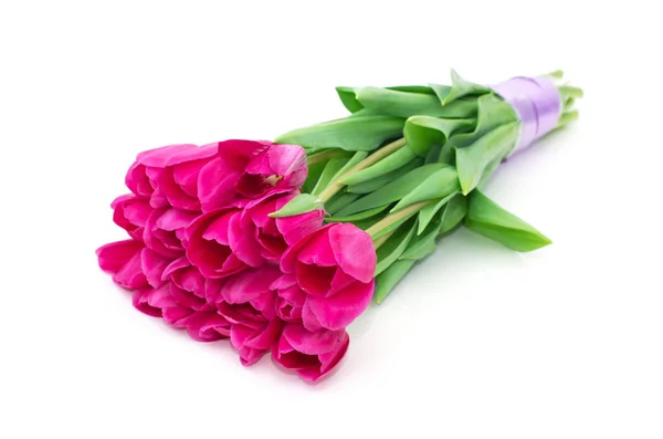 Bukiet Kwiaty Tulipany Białym Tle — Zdjęcie stockowe