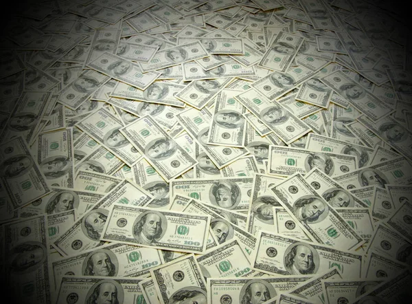 Hintergrund Mit Geld Amerikanischer Hundert Dollar Scheine — Stockfoto