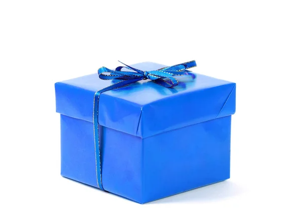 Geschenkbox Mit Band Auf Weißem Hintergrund — Stockfoto