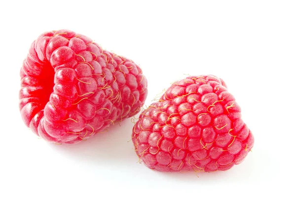 Fresh Raspberry Fruits Isolated White Background Stock Photo