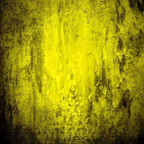 質感の背景のための黄色のグランジ壁 ストック写真
