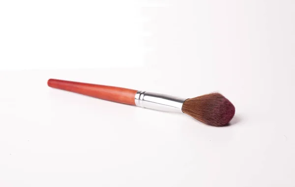 Make Brush Applying Blush Make Powder White Isolated Lot Copyspace — Stock Photo, Image