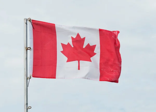 Canadian Flag Flying on a Flagpole
