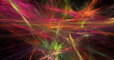 fraktal renkli soyut yuvarlak eğriler ve siyah arkaplan üzerindeki çizgiler